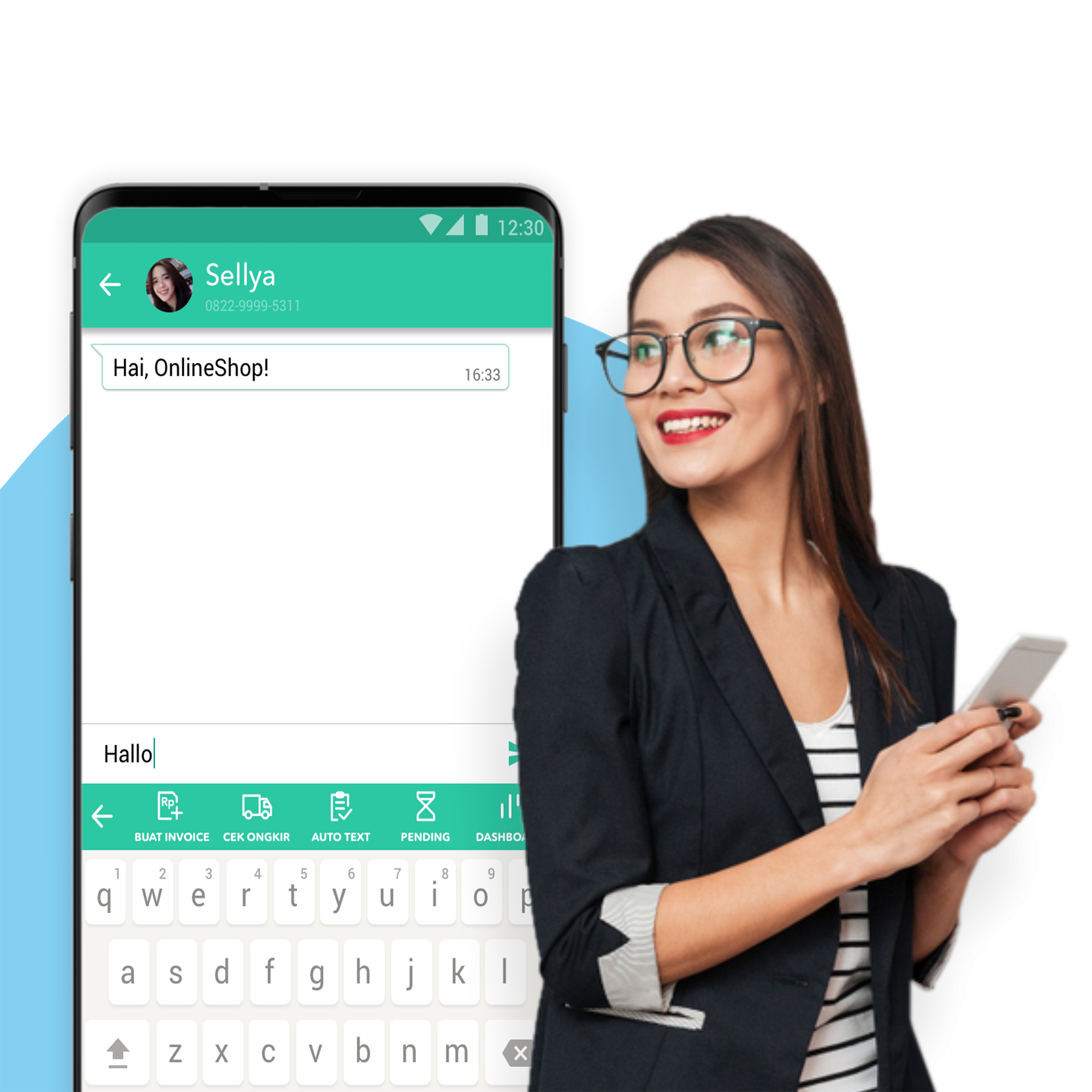 Asisten chat dan logistik untuk penjual online